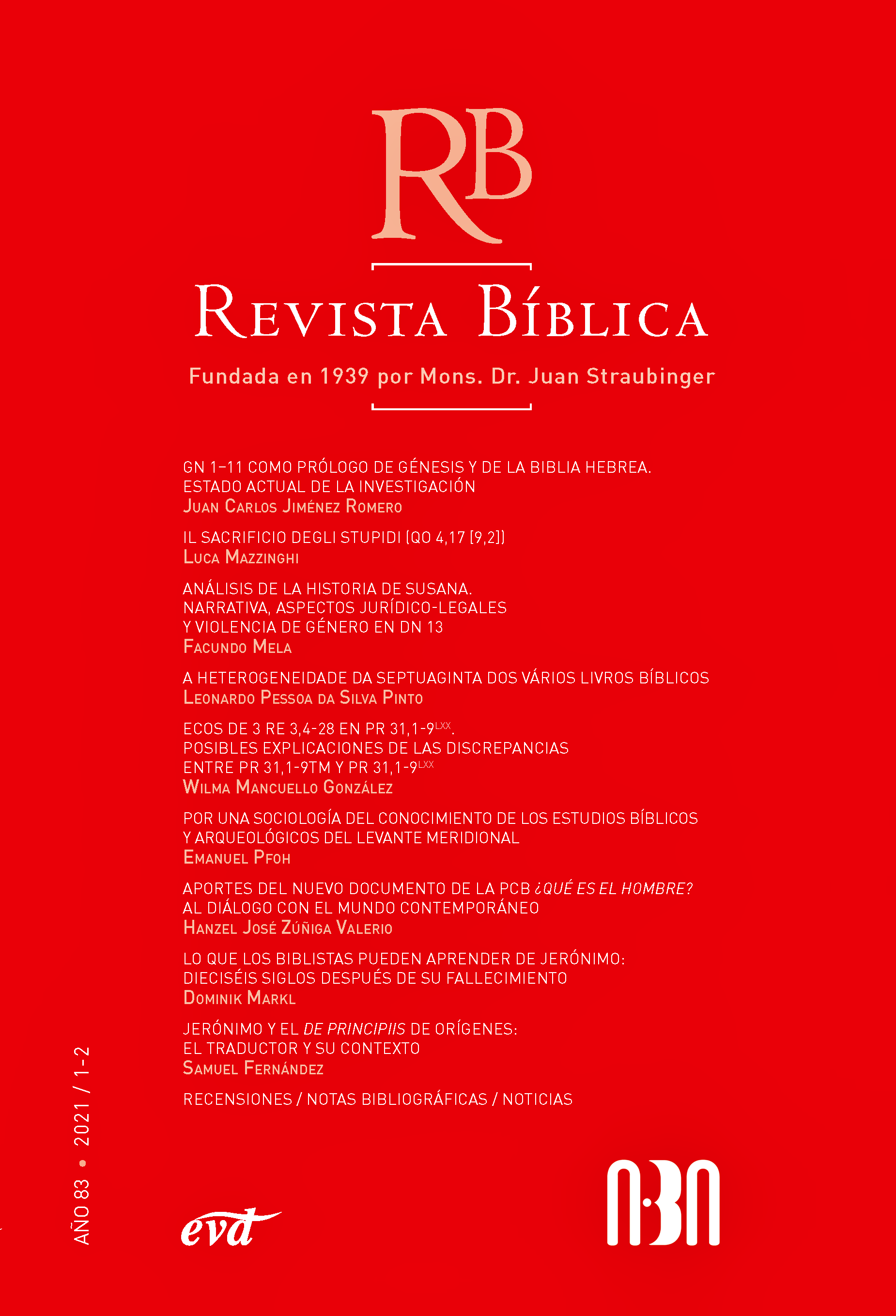 Tapa Revista Biblica 83.1-2 (2021)