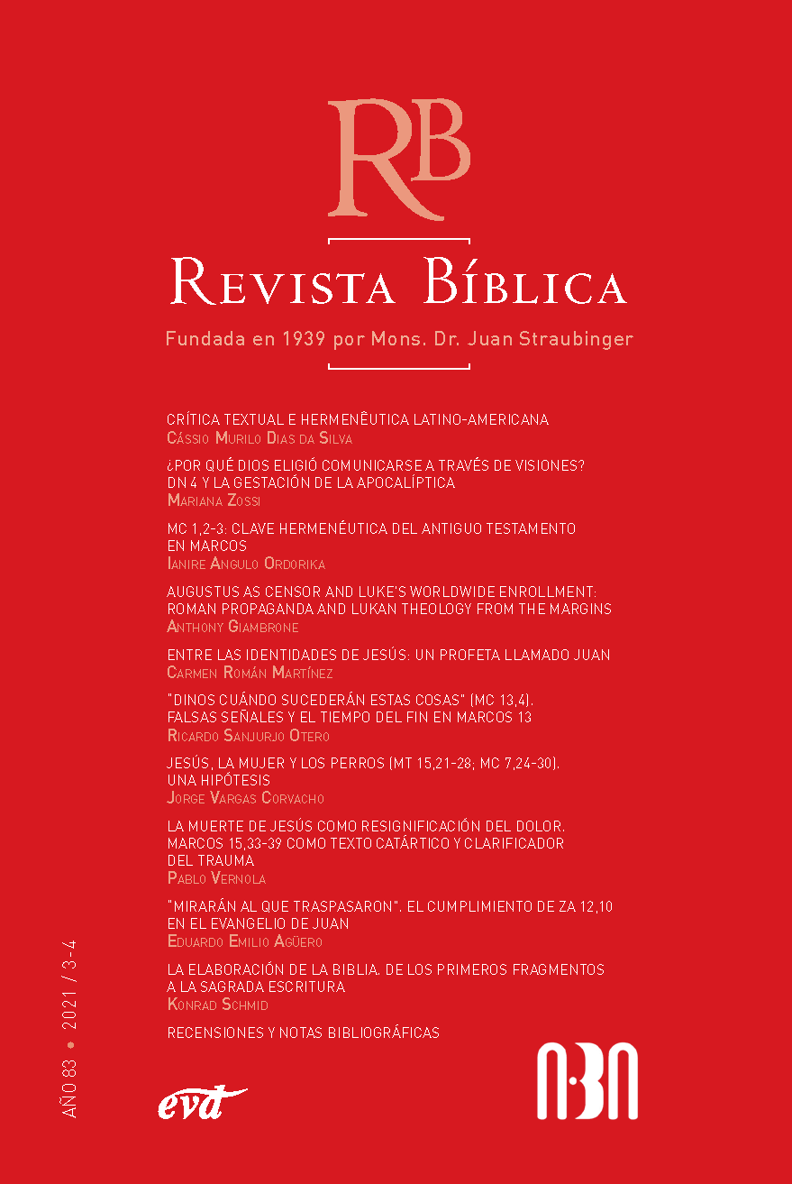 tapa de Revista Biblica 83.3-4